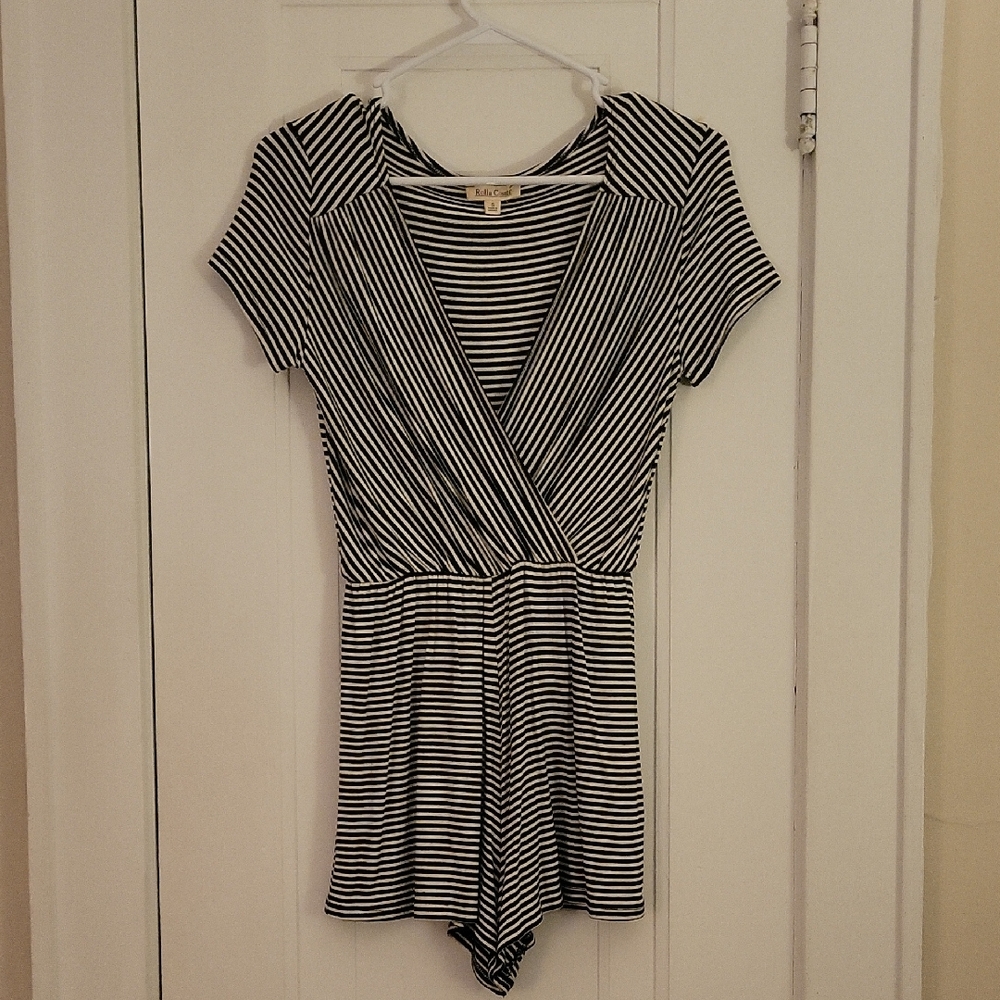 Striped Black and White Romper
